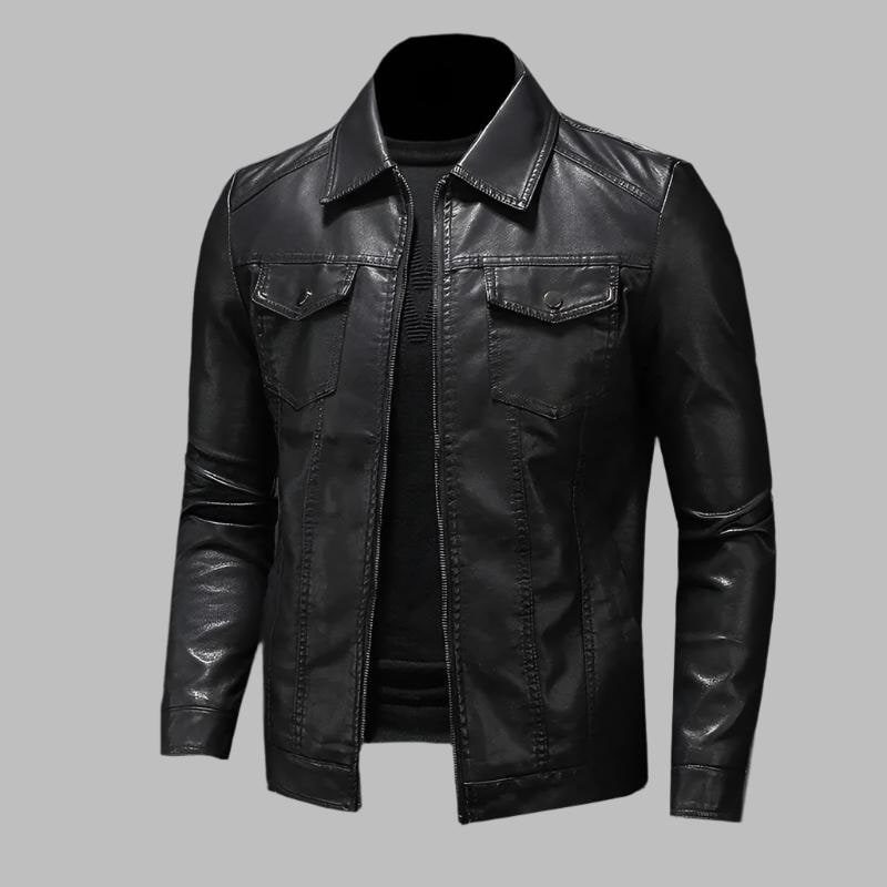 Redmond | Men's faux leather Jacket - Classic Zip-Up Biker Style Jacket