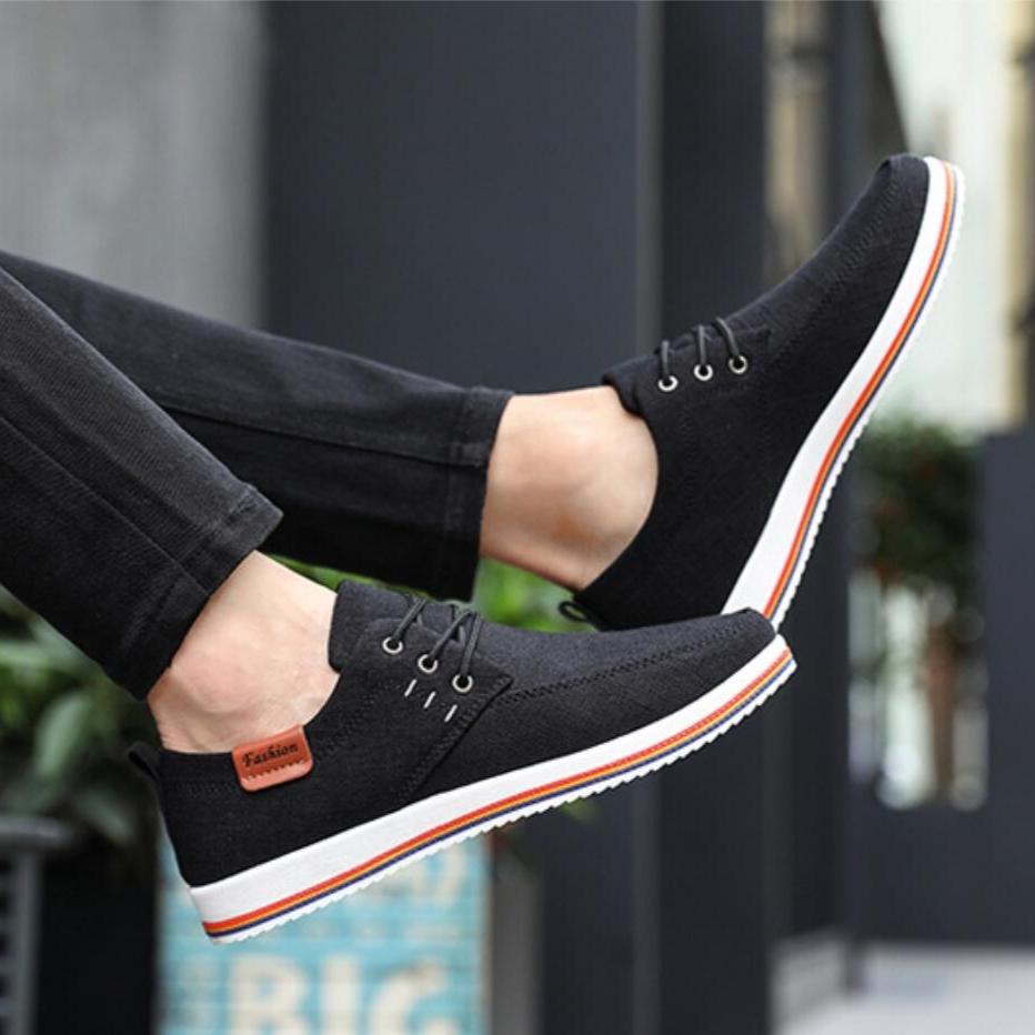 Sidney | Men's Casual Trainers - Everyday Sneakers in Black, Grey and Blue