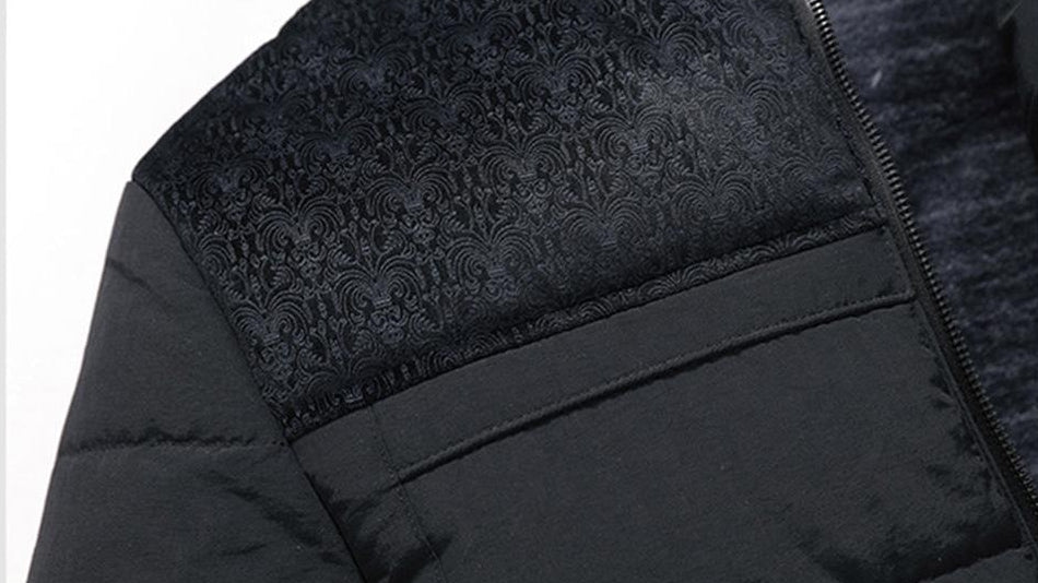 Godwin | Men's Cotton-Blend Padded Bomber Jacket - Winter Zip-Up Jacket with Stand Collar