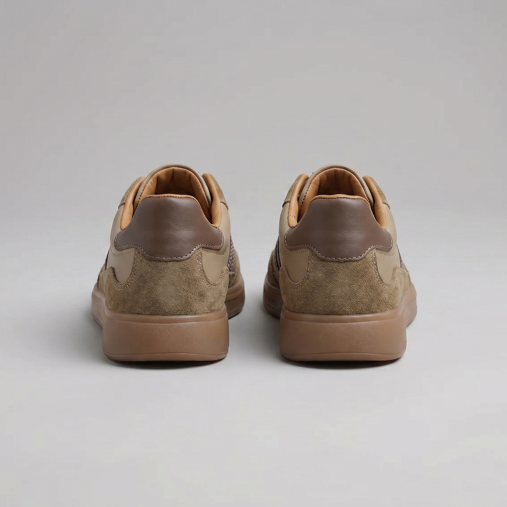 Barnaby | Men's Leather-Look Retro Trainers - Suede-Look Panel Court Sneakers