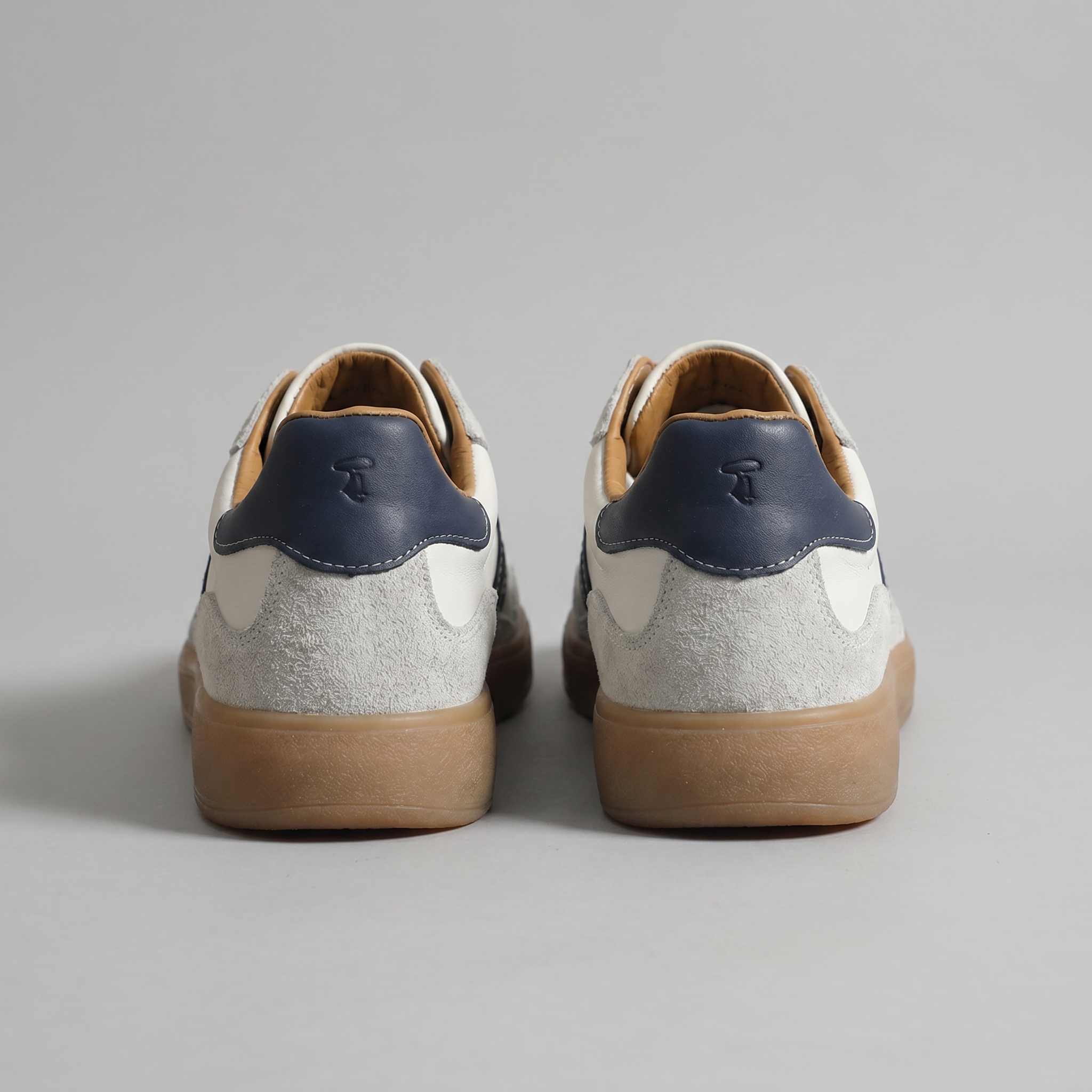 Barnaby | Men's Leather-Look Retro Trainers - Suede-Look Panel Court Sneakers