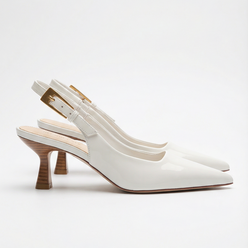 Clara | Women's Slingback Court Heels – Pointed-Toe Kitten Heel Pumps