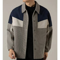 Ridley | Men's Corduroy-Look Colorblock Jacket - Snap-Button Overshirt