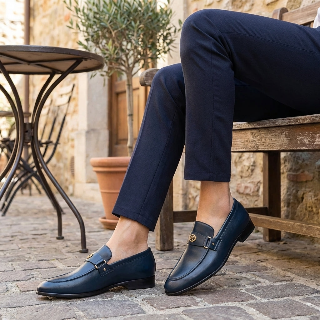Edgar | Men's Italian faux leather Loafers - Classic Smart-Casual Slip-On Shoes