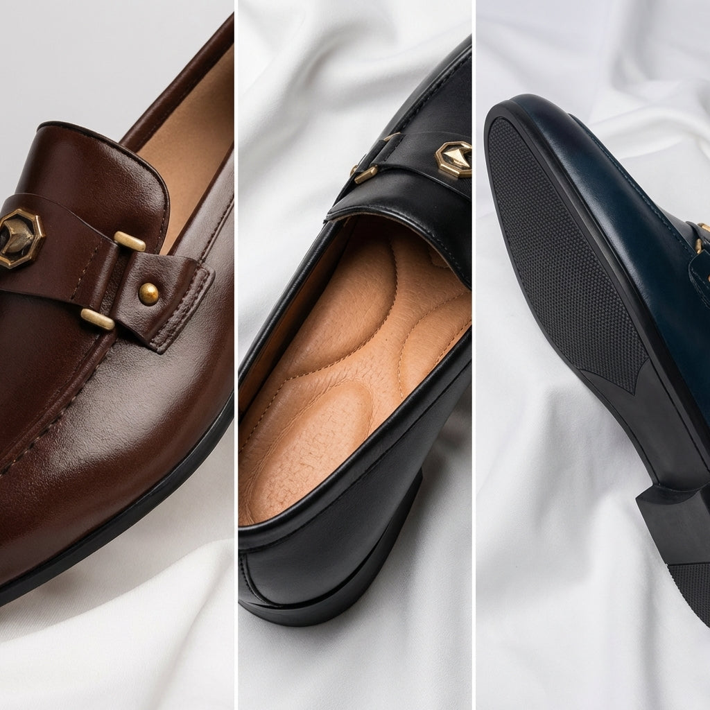 Edgar | Men's Italian faux leather Loafers - Classic Smart-Casual Slip-On Shoes