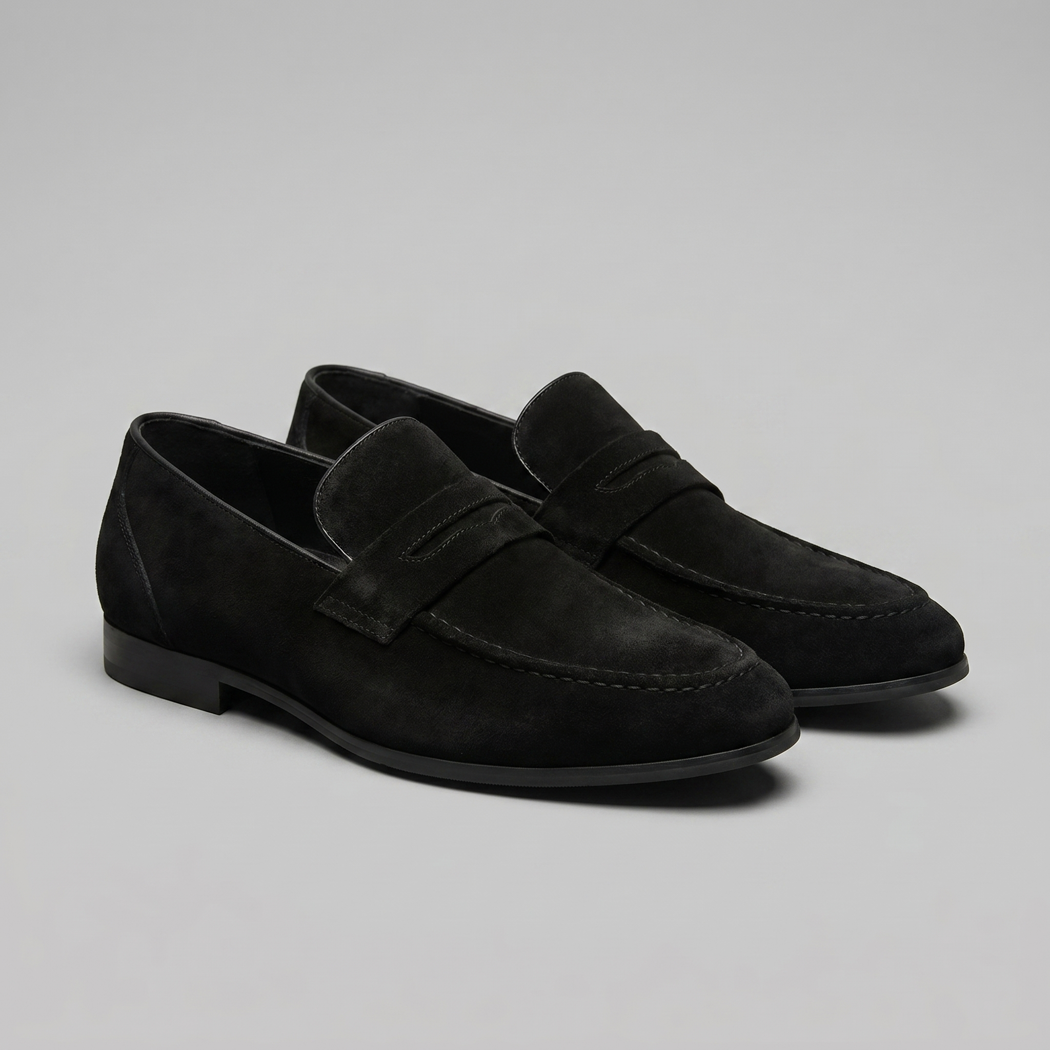 Angus | Men's Suede Penny Loafers - Smart Casual Slip-On Shoes