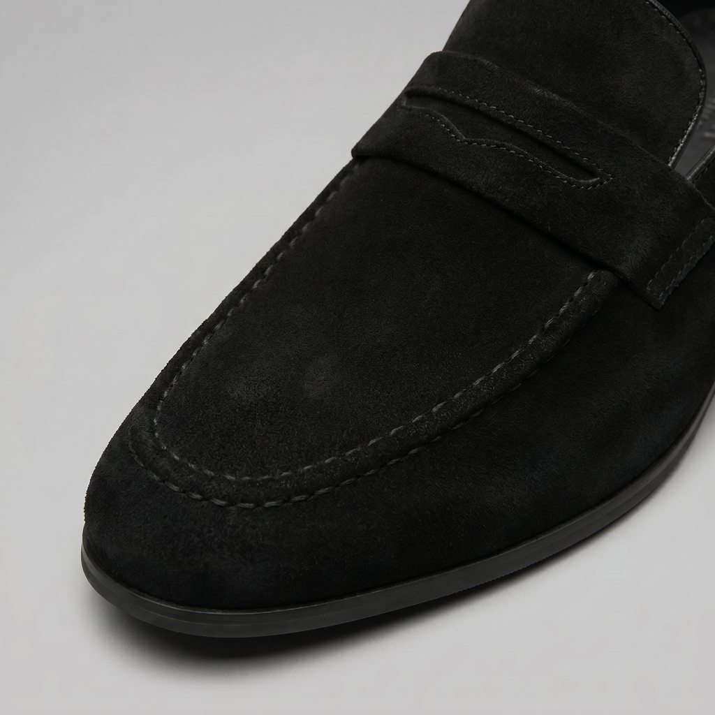 Angus | Men's Suede Penny Loafers - Smart Casual Slip-On Shoes