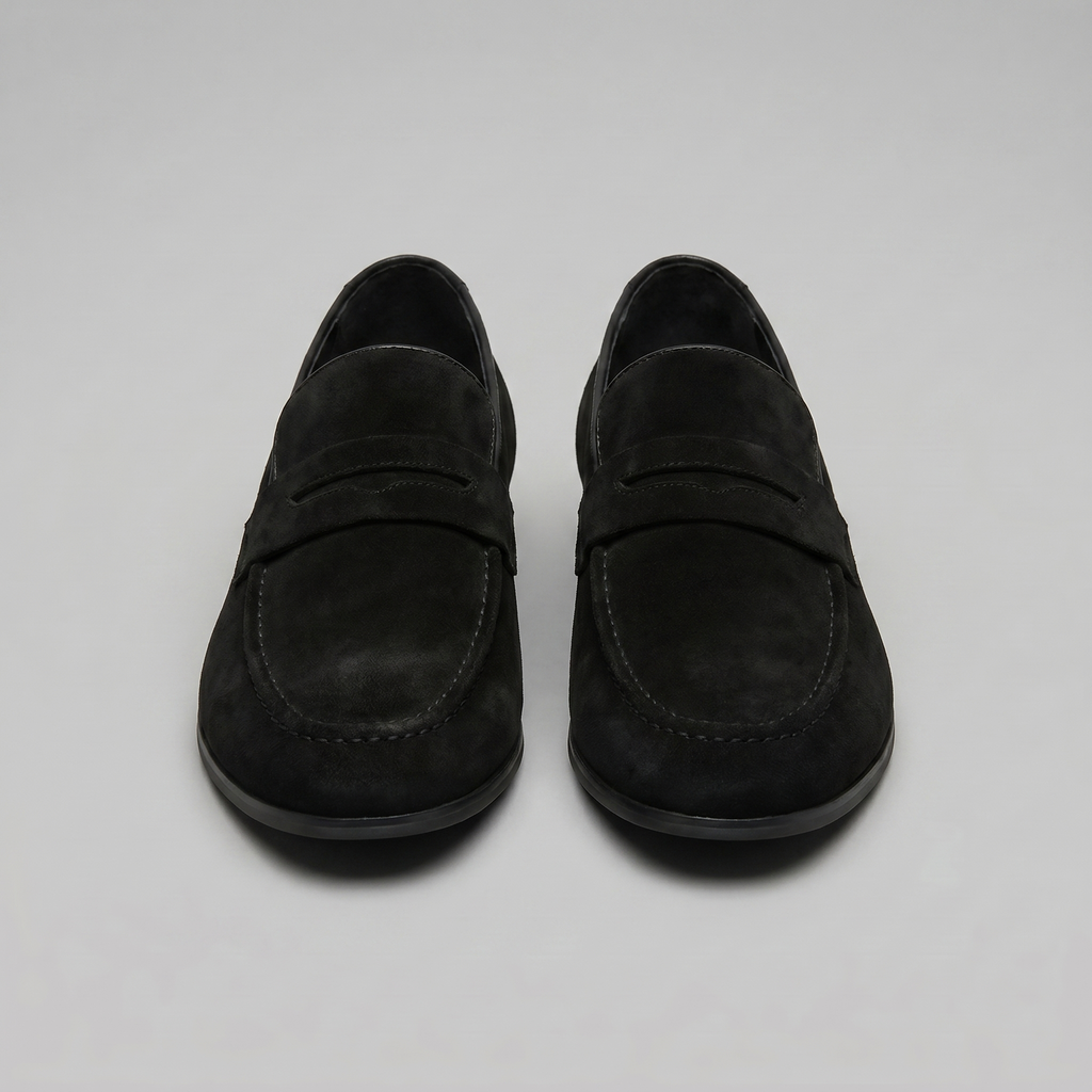 Angus | Men's Suede Penny Loafers - Smart Casual Slip-On Shoes