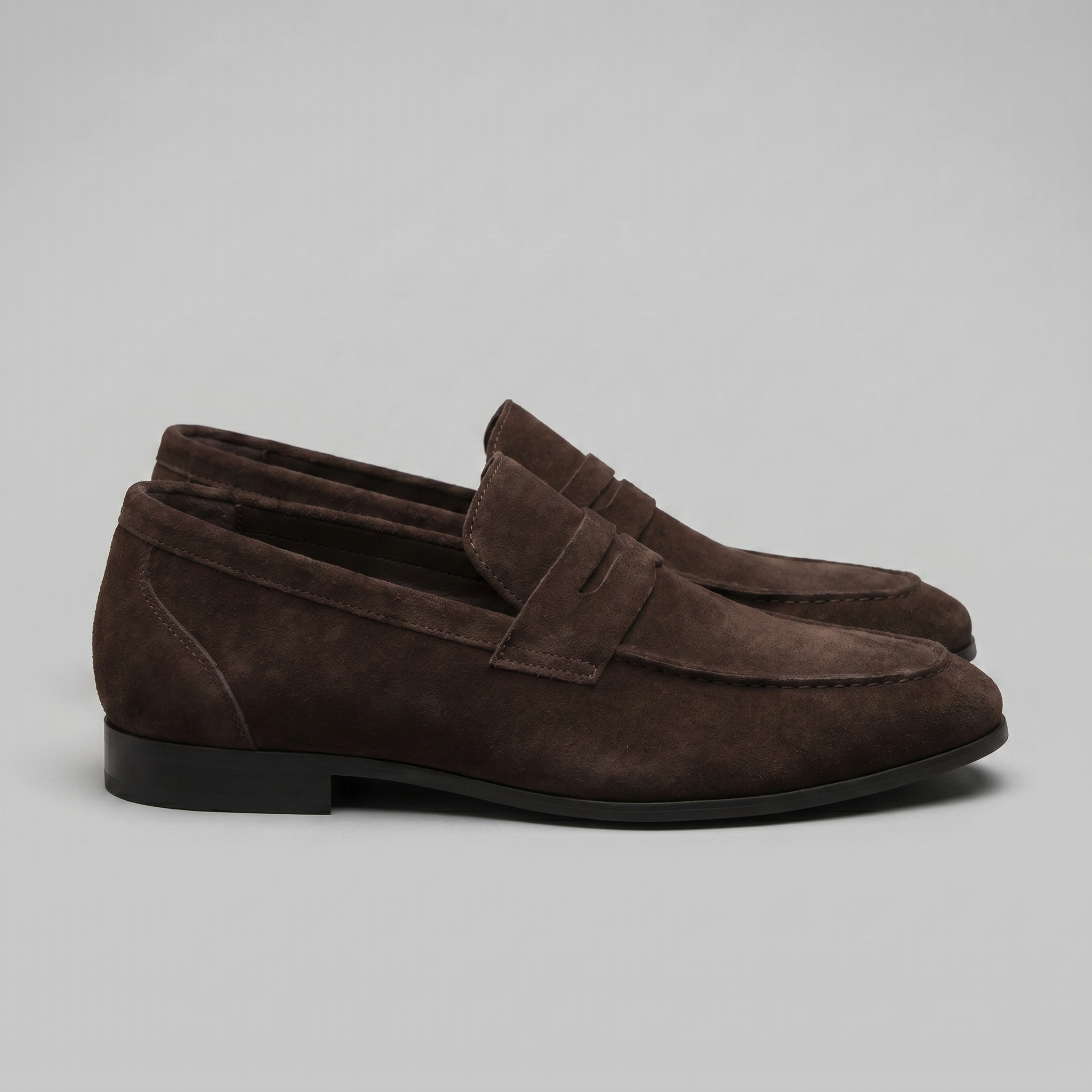 Angus | Men's Suede Penny Loafers - Smart Casual Slip-On Shoes