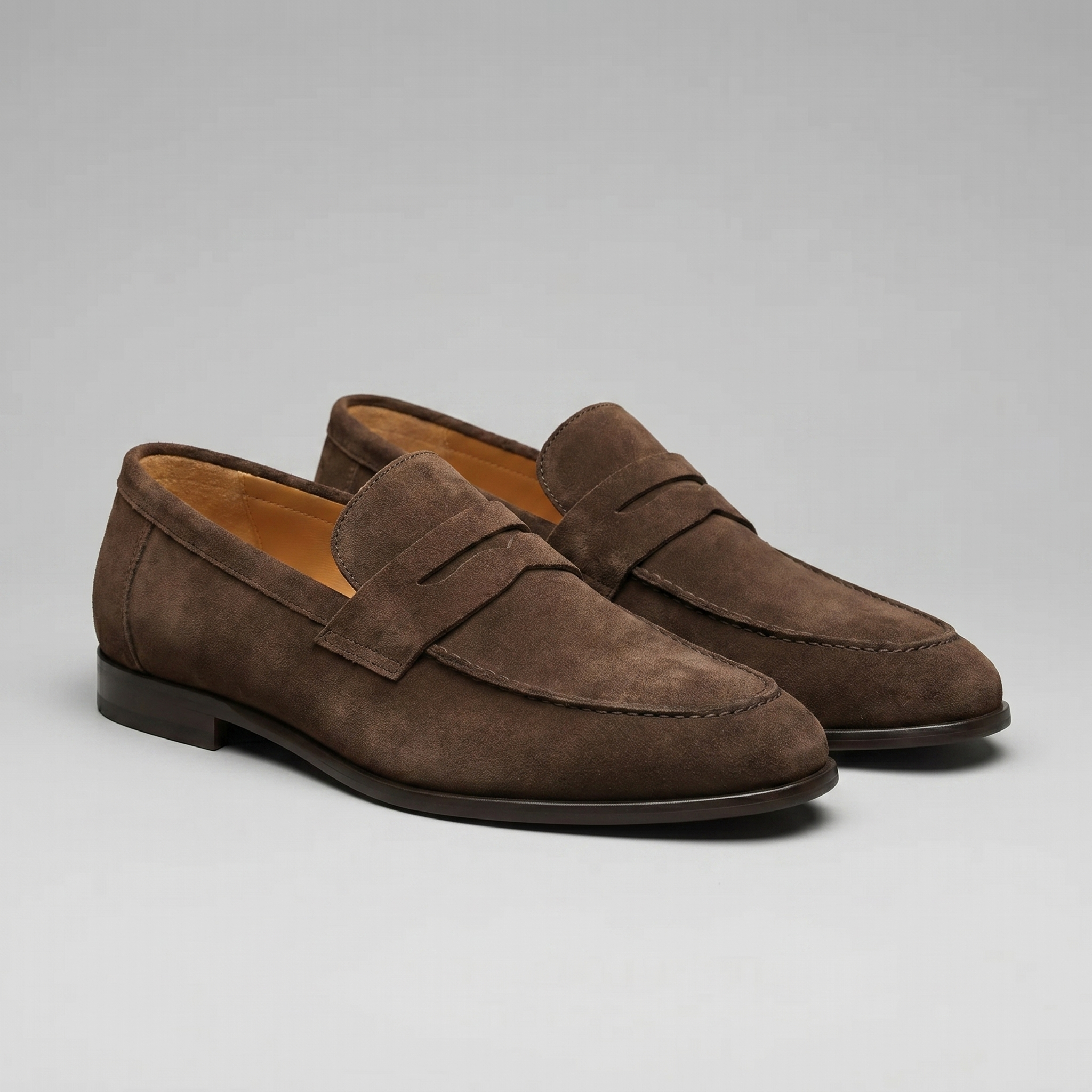 Angus | Men's Suede Penny Loafers - Smart Casual Slip-On Shoes