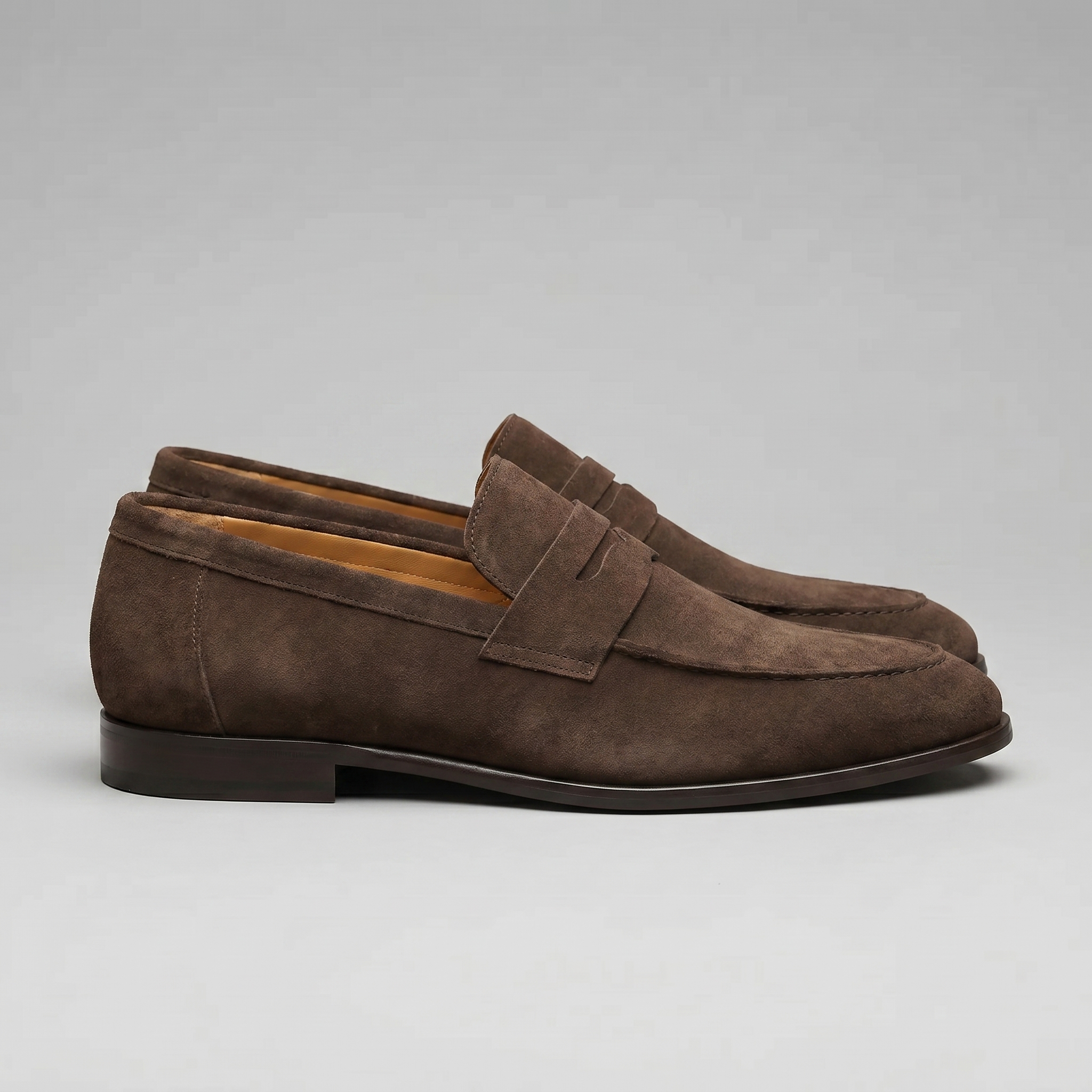 Angus | Men's Suede Penny Loafers - Smart Casual Slip-On Shoes