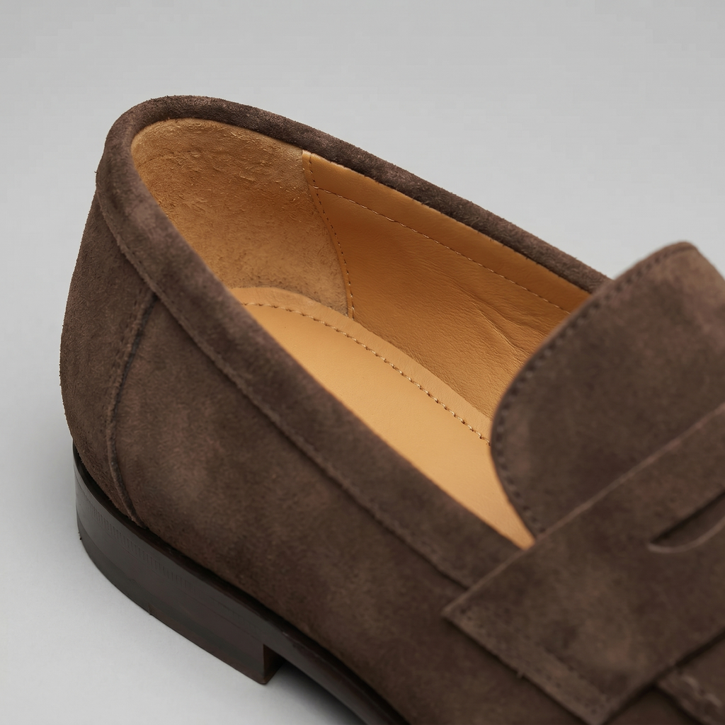 Angus | Men's Suede Penny Loafers - Smart Casual Slip-On Shoes