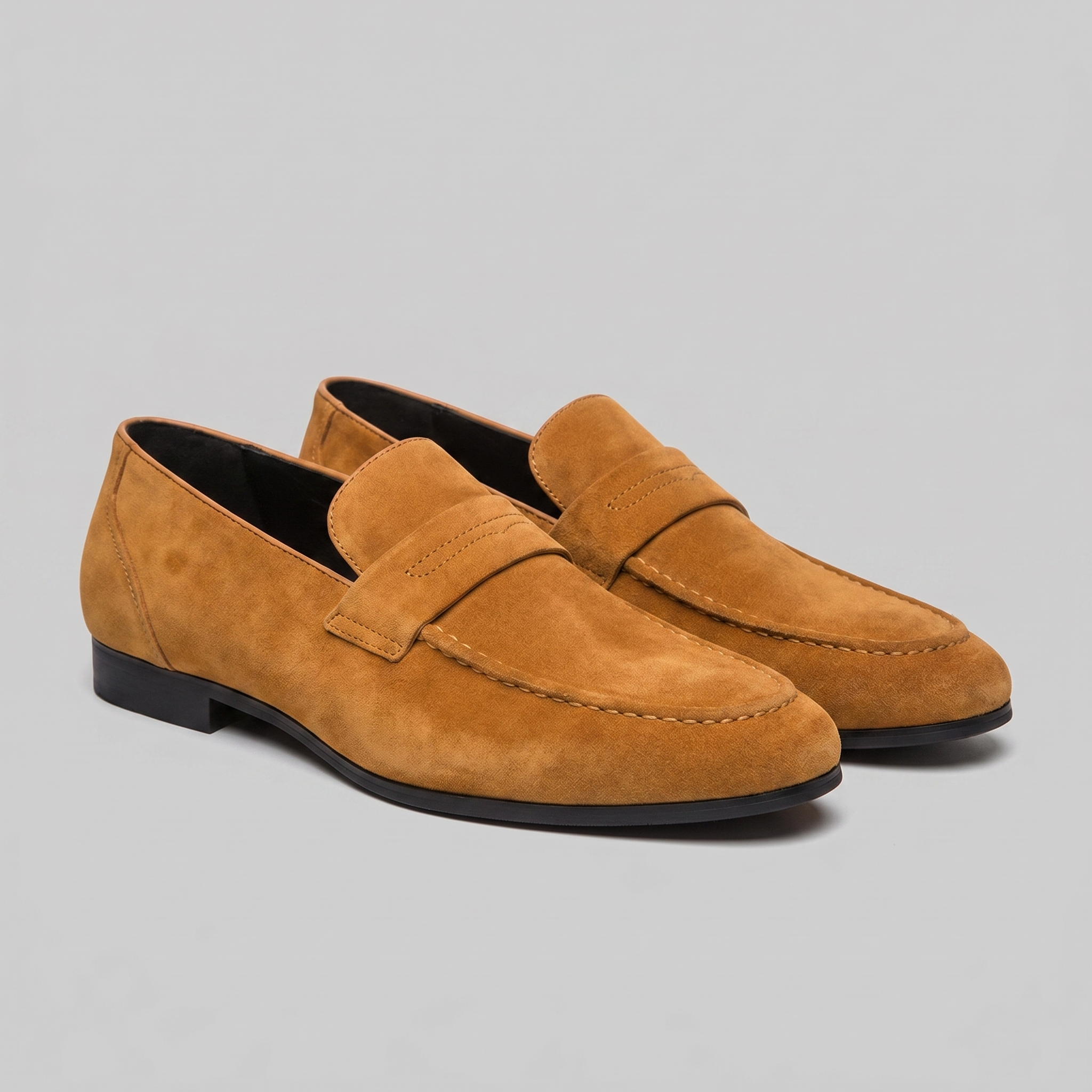 Angus | Men's Suede Penny Loafers - Smart Casual Slip-On Shoes