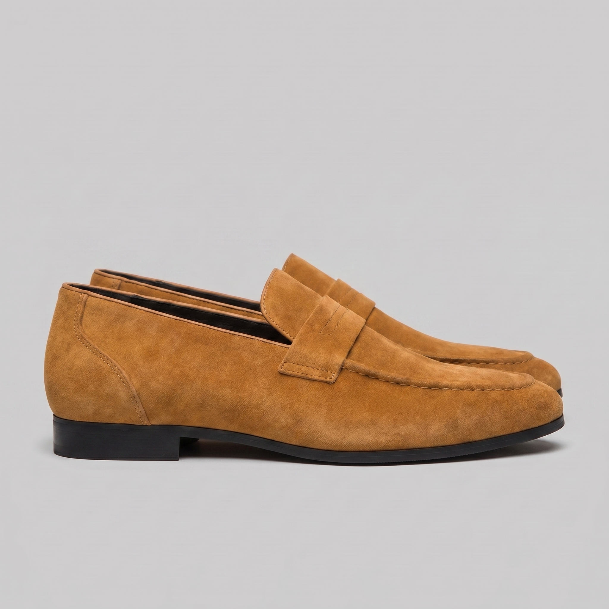 Angus | Men's Suede Penny Loafers - Smart Casual Slip-On Shoes