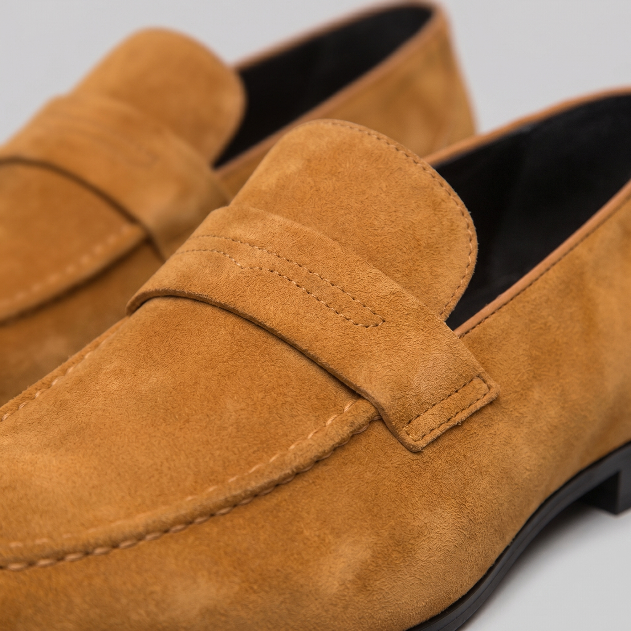 Angus | Men's Suede Penny Loafers - Smart Casual Slip-On Shoes