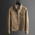 Lambert | Men's Suede-Look Trucker Jacket - Button-Front Casual Coat