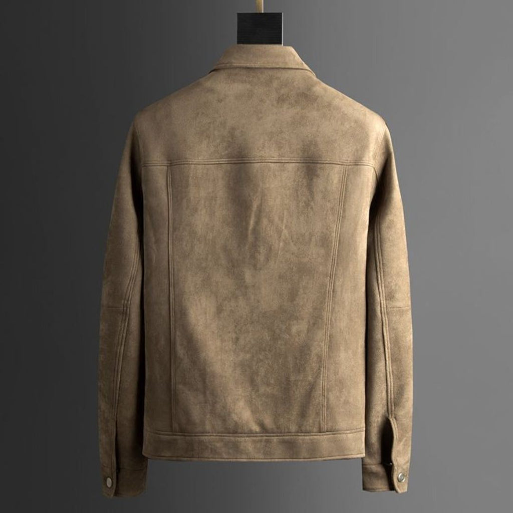 Lambert | Men's Suede-Look Trucker Jacket - Button-Front Casual Coat
