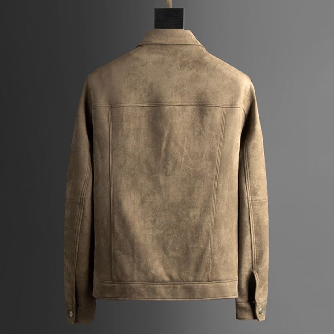 Lambert | Men's Suede-Look Trucker Jacket - Button-Front Casual Coat