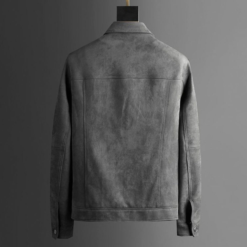 Lambert | Men's Suede-Look Trucker Jacket - Button-Front Casual Coat