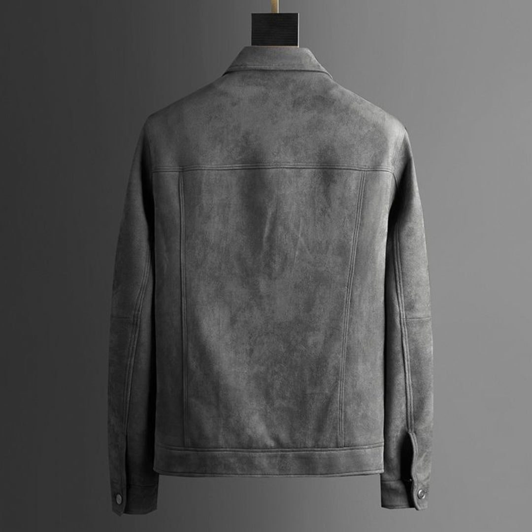 Lambert | Men's Suede-Look Trucker Jacket - Button-Front Casual Coat