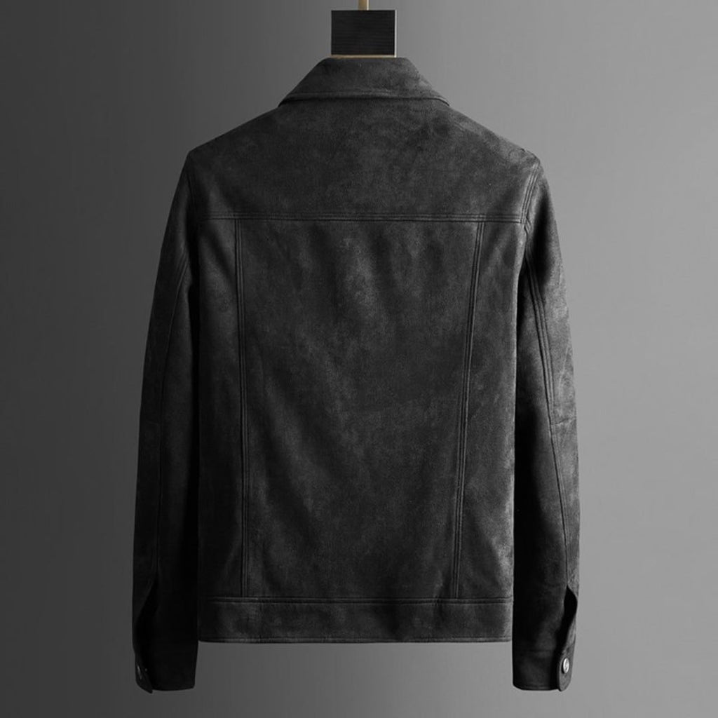 Lambert | Men's Suede-Look Trucker Jacket - Button-Front Casual Coat