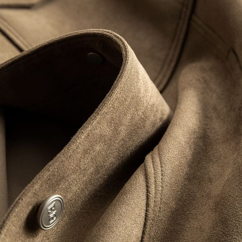 Lambert | Men's Suede-Look Trucker Jacket - Button-Front Casual Coat