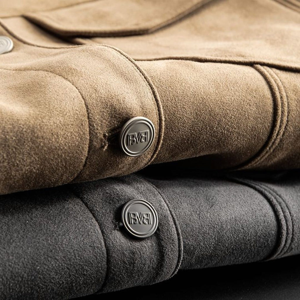 Lambert | Men's Suede-Look Trucker Jacket - Button-Front Casual Coat