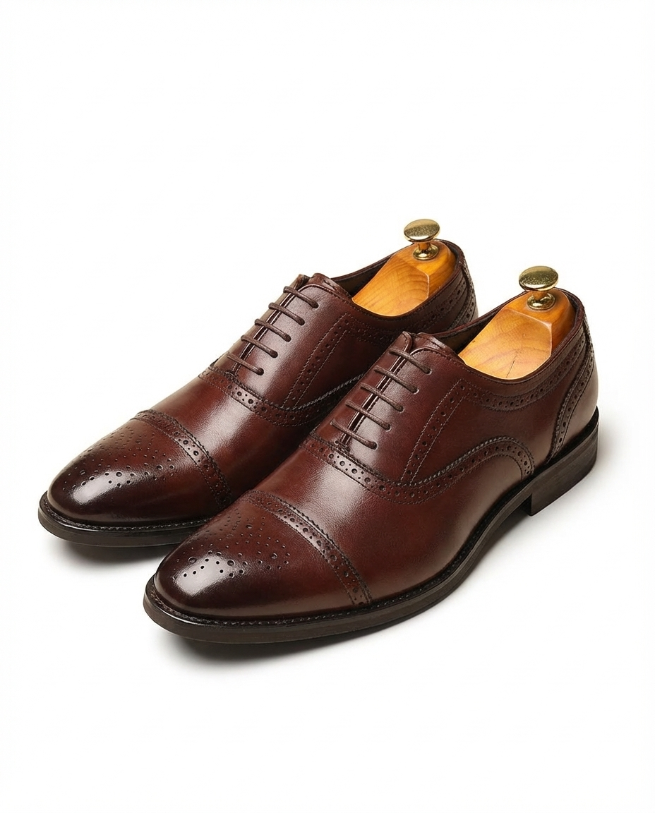 Steadfast | Men's Two-Tone Leather Brogue Oxford Shoes – Formal Lace-Up Shoes