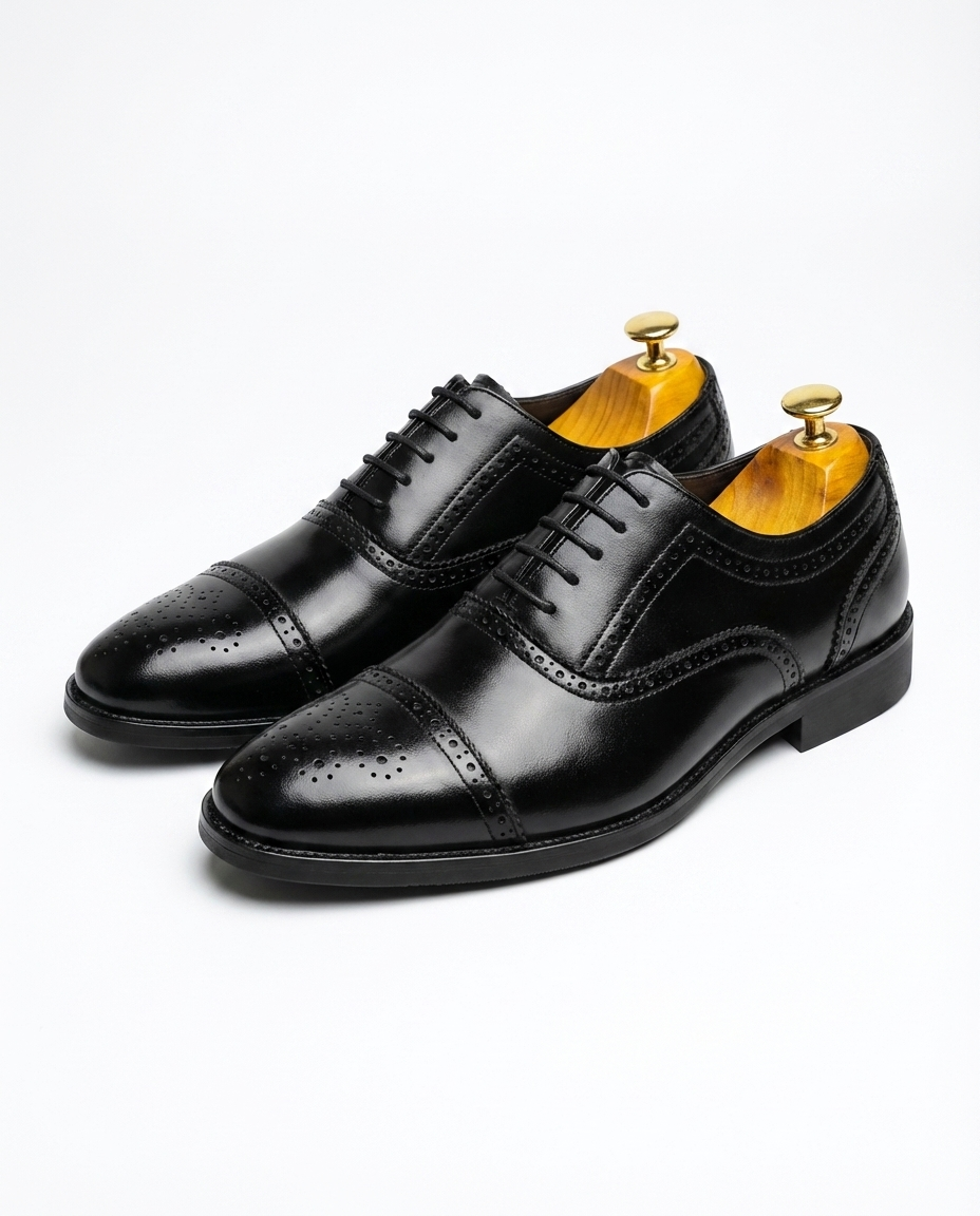 Steadfast | Men's Two-Tone Leather Brogue Oxford Shoes – Formal Lace-Up Shoes