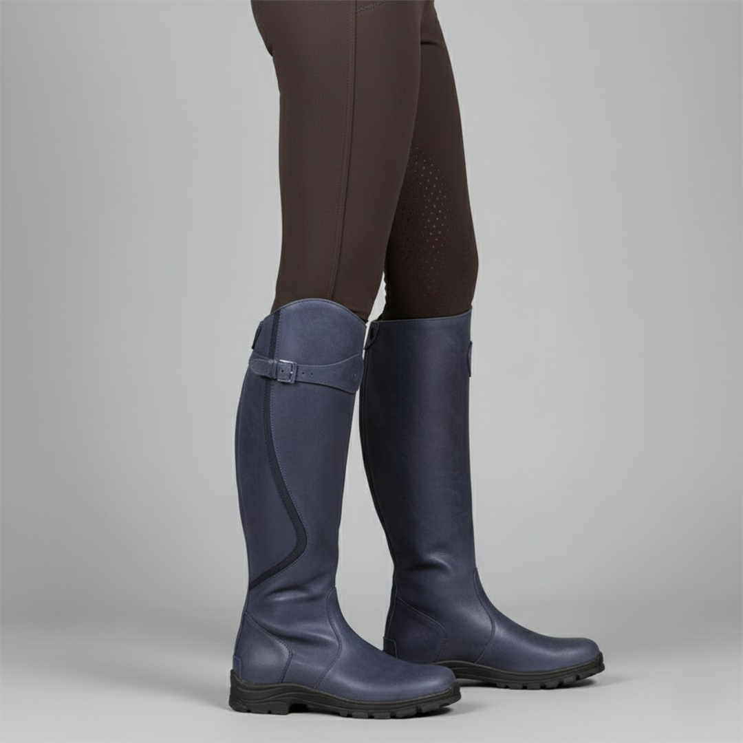 Elowen | Women's Leather-Look Riding Boots - Water-Resistant Outdoor Country Boots