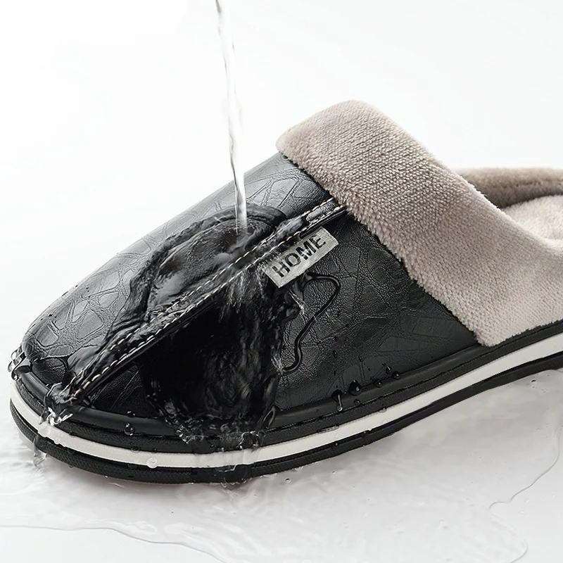Herbert | Men's Leather-Look Cushioned Slides - Comfort Home & Poolside Sliders