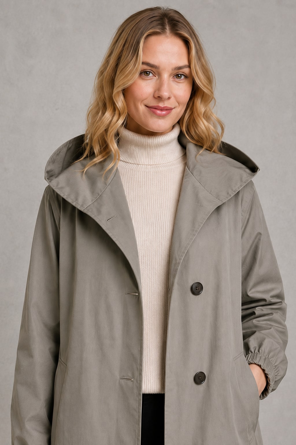 Nerys | Women's Oversized Waterproof Trench Coat - Hooded Longline Rain Coat