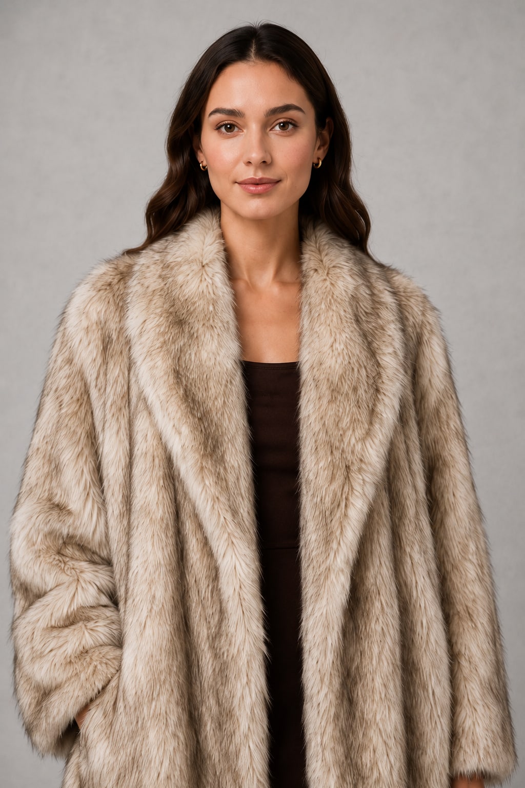 Sophia | Women's Faux Fur Statement Coat - Voluminous Winter Outerwear