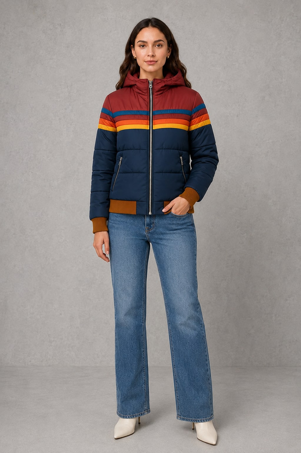 Georgie | Women's Quilted Padded Jacket - Retro Relaxed Winter Coat