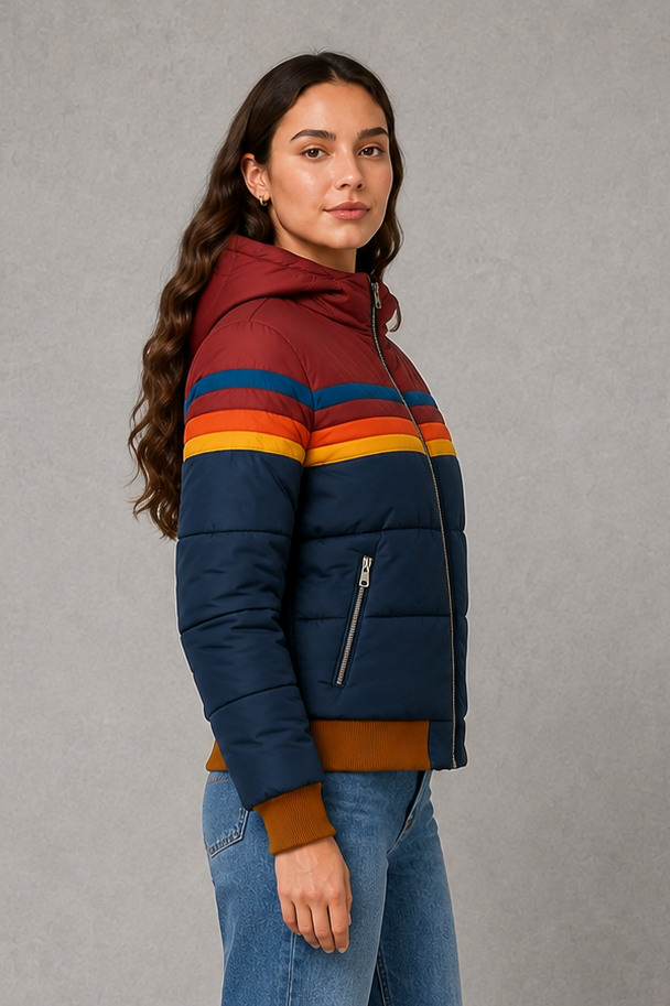 Georgie | Women's Quilted Padded Jacket - Retro Relaxed Winter Coat