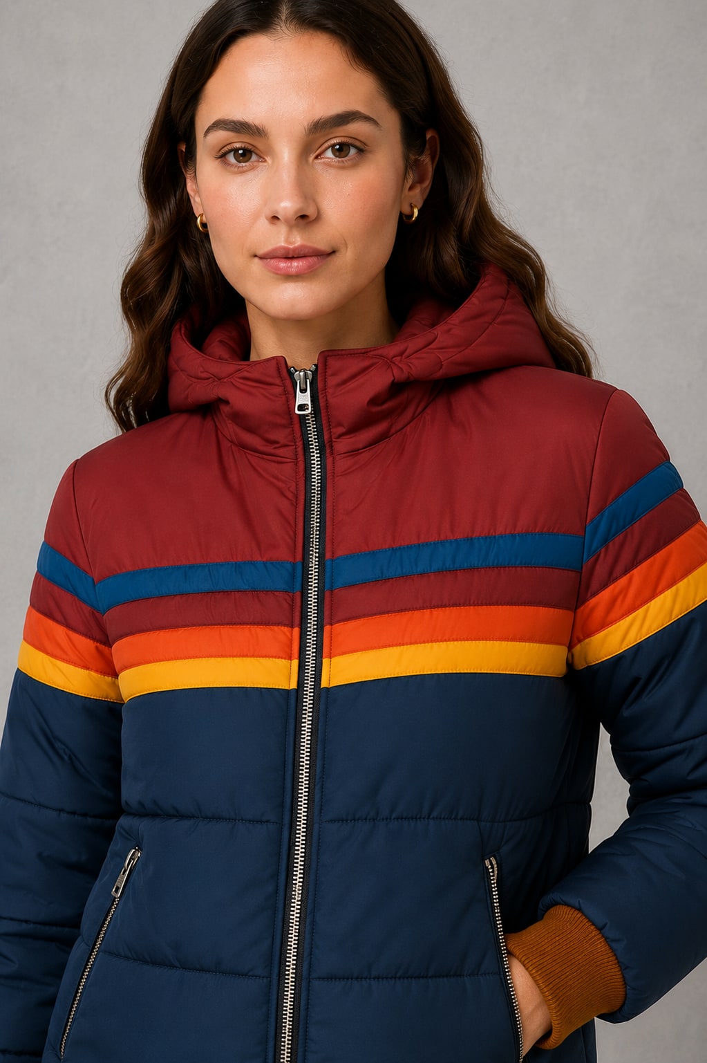 Georgie | Women's Quilted Padded Jacket - Retro Relaxed Winter Coat