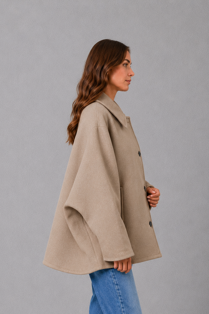 Georgette | Women's Vintage Longline Coat - Relaxed Fit Jacket with Front Pockets