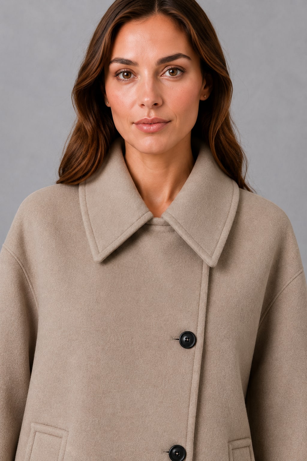 Georgette | Women's Vintage Longline Coat - Relaxed Fit Jacket with Front Pockets