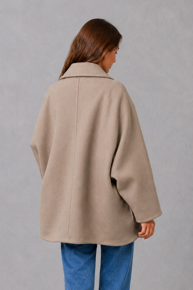 Georgette | Women's Vintage Longline Coat - Relaxed Fit Jacket with Front Pockets