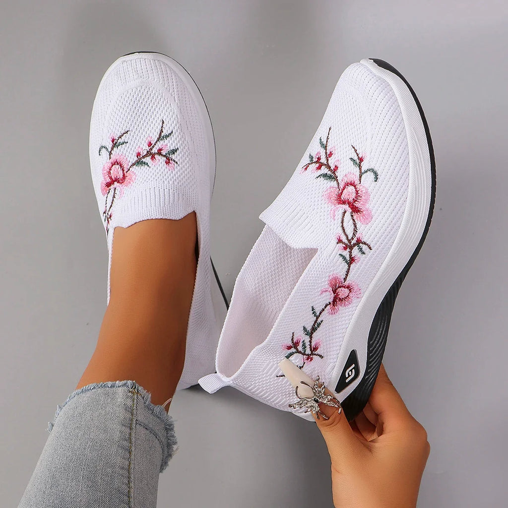 Elsie | Women's Breathable Mesh Trainers - Lightweight Casual Flat Shoes