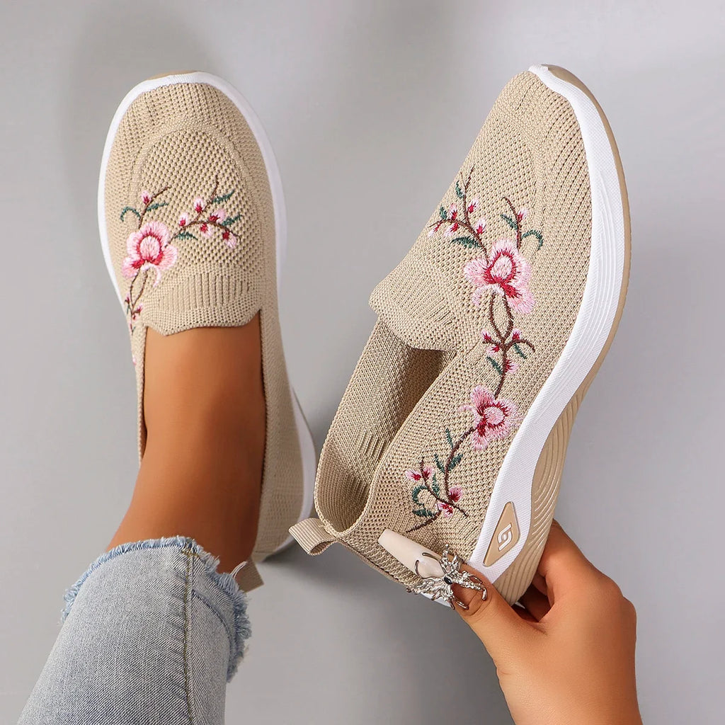Elsie | Women's Breathable Mesh Trainers - Lightweight Casual Flat Shoes