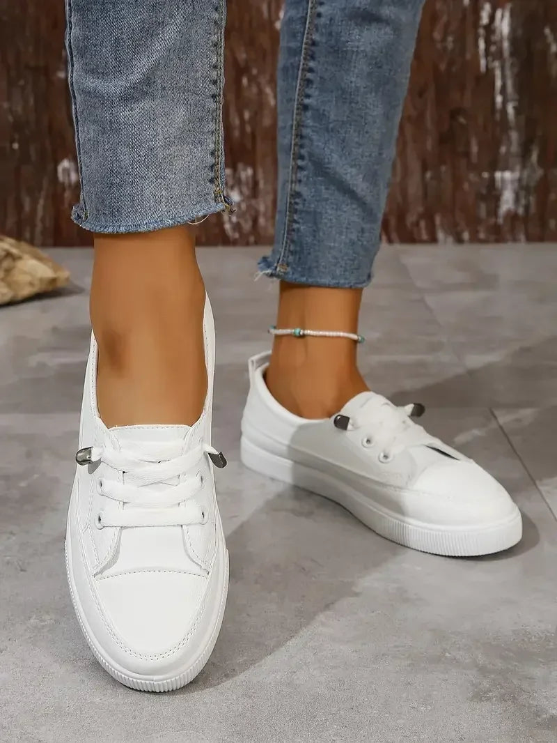 Maisie | Women's Round-Toe Lace-Up Shoes – Casual Flat Everyday Shoes