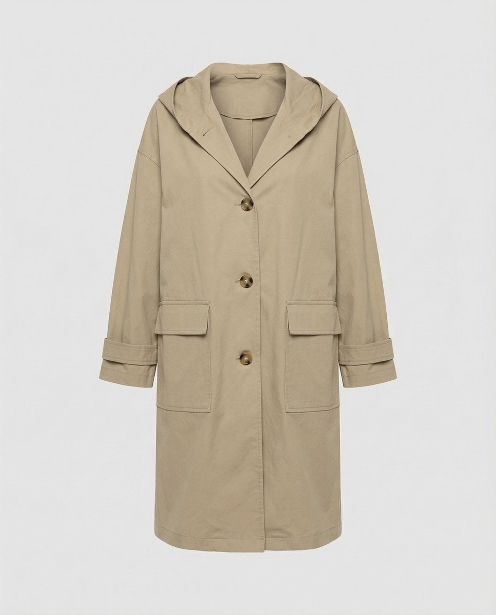 Alexandra | Women's Waterproof Longline Trench Coat - Hooded Button-Front Winter Coat